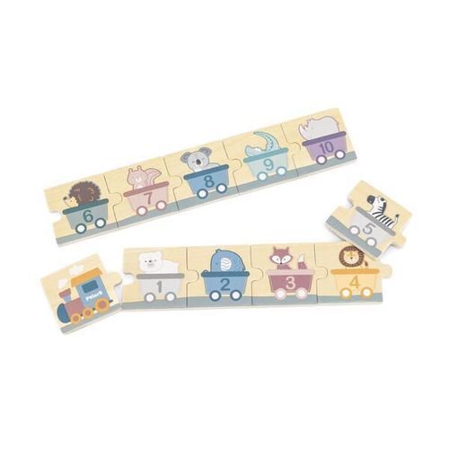 купить Головоломка Viga 44071 Puzzle din lemn Numere și animale в Кишинёве 
