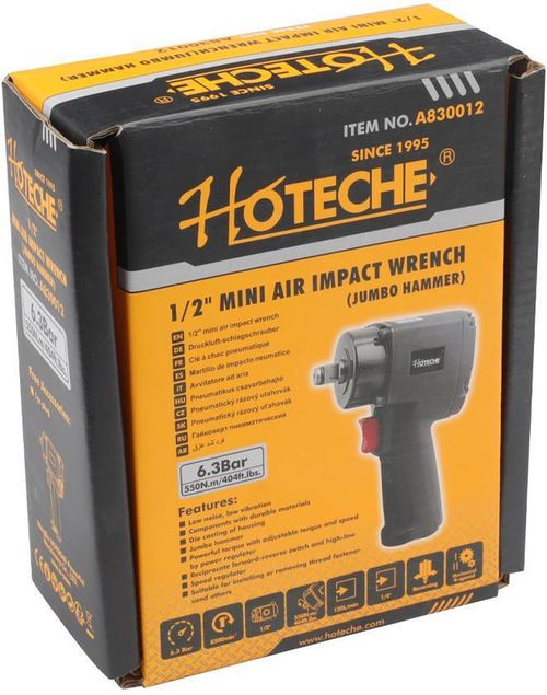 купить Гайковерт Hoteche A830012 пневмо ударный 1/2" 550Нм 9000об/мин в Кишинёве 