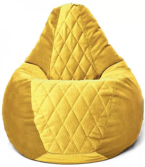 cumpără Fotoliu BeanBag BeanBag BM6130, Кресло Груша из велюра Maserrati "Romb", L, жёлтый în Chișinău 