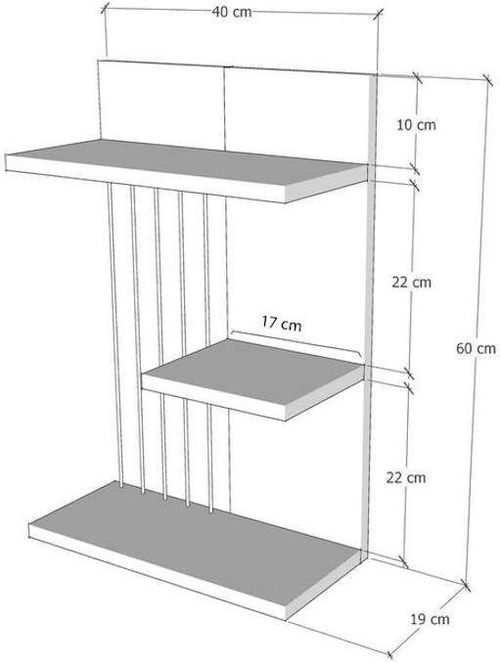 купить Полка декоративная Trendy Kinik-Alb 40x60x19cm (GTR005398) в Кишинёве 