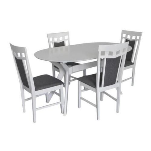купить Комплект стол и стулья Evelin di Costacurta стол Raffles Oval White + 4 стула Deepa R White/NV-10WP Grey в Кишинёве 