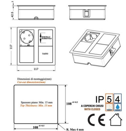 купить Розетка электрическая ASA Plastici 060.15F.00008 Versahit dual 2 sockets F Matt White в Кишинёве 