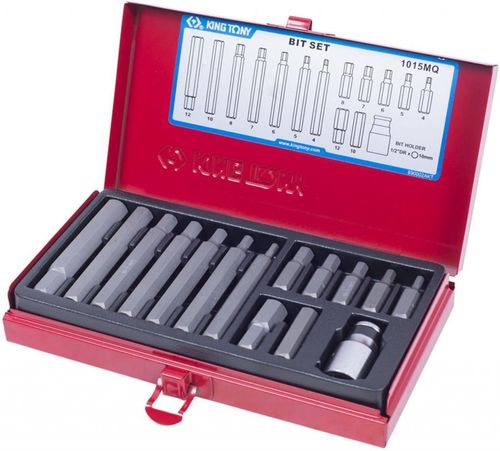 купить Набор головок, бит, насадок King Tony 1015MQ вставки (биты) HEX 6 гран. 10мм, 4-12мм, 15 пр. в Кишинёве 