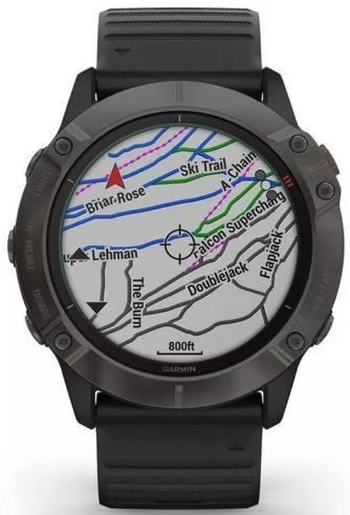 купить Смарт часы Garmin fenix 6X Pro Solar, Ti, Carbon Gray DLC w/Black Band в Кишинёве 