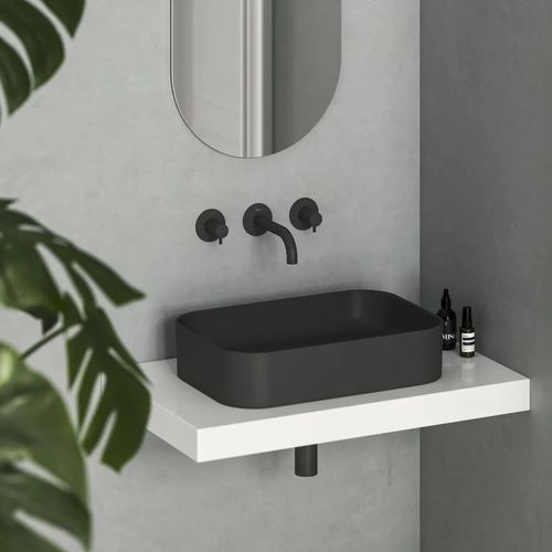 купить Раковина Ravak Ceramic Slim 550 R 55x37x12cm Black matt XJX0D155001 в Кишинёве 