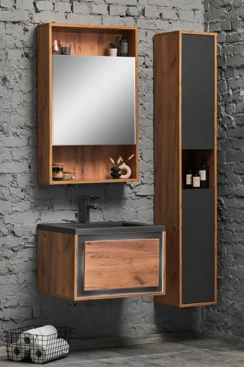 cumpără Dulap pentru lavoar Montebella Set 51.01 650*480 SPIRIT LED Lemur în Chișinău 