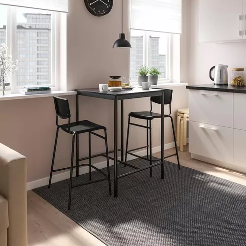 купить Мебель для кухни Ikea Обеденный набор Sandsberg/Stig 2 барных стула 67x67 Black/Black в Кишинёве 