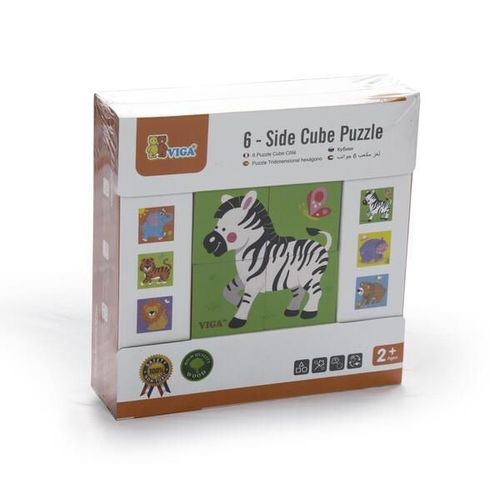 cumpără Jucărie Viga 50836 Puzzle-cuburi Animale sălbatice în Chișinău 