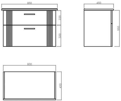 cumpără Dulap pentru lavoar Orka Bari 85 Anthracite în Chișinău 