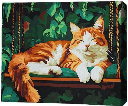 cumpără Tablou pe numere BrushMe MG0021FC 40х50cm (fără cutie) Pisică pe leagăn în Chișinău 