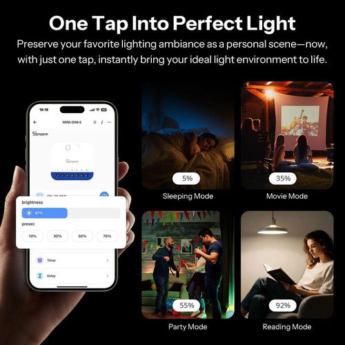 купить Выключатель электрический Sonoff Matter Over Wi-Fi Smart Wall Dimmer Switch MINI Extreme MINI-DIM-E в Кишинёве 