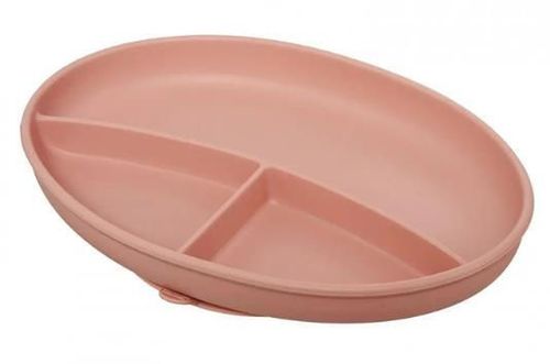 купить Посуда для кормления U-Grow UG-SET2PK Set diversificare 5 piese din silicon: bavetă, bol, farfurie, linguriță și furculiță, roz в Кишинёве 