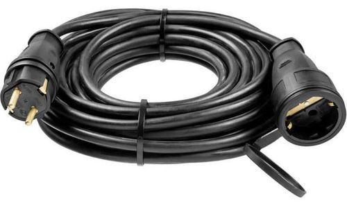 купить Удлинитель электрический TEB Electrik 72346 Prelungitor cu o priza, 25m, 3х1.5mm², 16A, ІР44, negru (800.825.110) в Кишинёве 