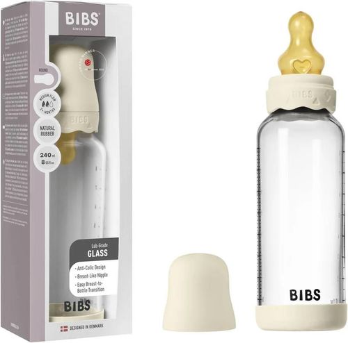 купить Поильник BIBS 50202216 Biberon din sticla anticolici Boheme Ivory cu tetina din latex 3+ luni, 240ml в Кишинёве 