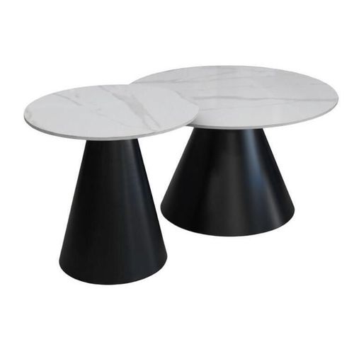 cumpără Măsuţă cafea Deco Set Masa cafea Arno D70x40 + D50x46 White în Chișinău 