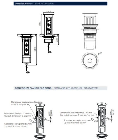 купить Розетка электрическая ASA Plastici 060.05F.00027 Versaelite 3 sockets F + 1 USB 5V (A+C) Aluminium profile, inox cover в Кишинёве 