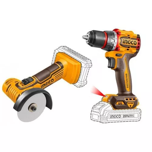 cumpără Set de scule electrice INGCO Șurubelniță fără fir CKLI20766 + polizor unghiular cu baterie (51098) în Chișinău 