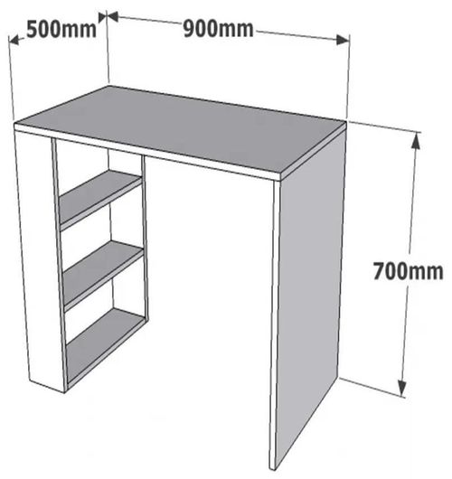 cumpără Masă de birou Trendy Cool, Nuc, 90x70x50cm în Chișinău 