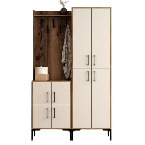 купить Мебель для прихожей Trendy Berlin BA, Nuc, Crem 120x200x35cm (GTR001359) в Кишинёве 