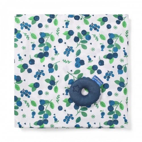 Pelincuta din bambus Babyono Blueberry (120x120 cm) + jucarie 