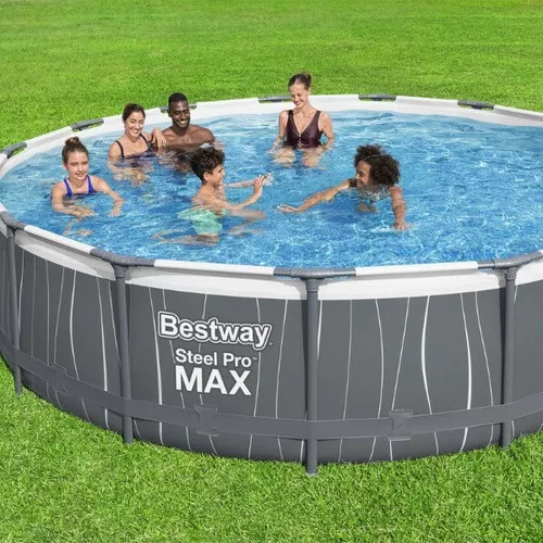 cumpără Piscină cu cadru Bestway 561GDBW Steel Pro Max 457х107cm, 14970L, cadru metalic, LED în Chișinău 