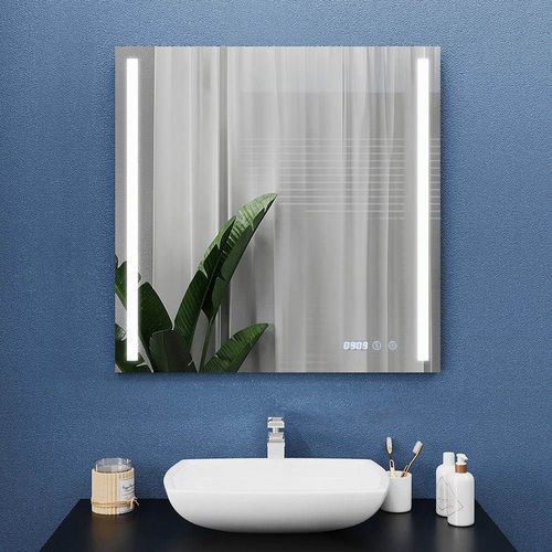 купить Зеркало для ванной Bayro Sigma 700x800 LED touch подогрев, часы, термометр в Кишинёве 