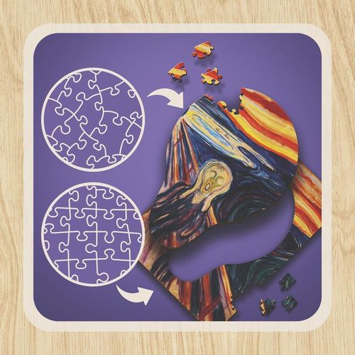 cumpără Puzzle Trefl 20252 Puzzles 200 Wooden Puzzles: The Scream - Edvard Munch în Chișinău 