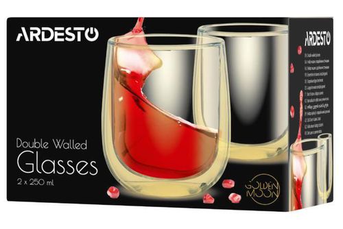 cumpără Pahar Ardesto AR2625GG Golden Moon 2buc 250ml în Chișinău 