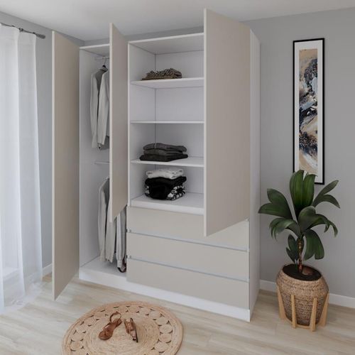 купить Шкаф Smartex (15879) N15 140cm Alb+Kashemir в Кишинёве 