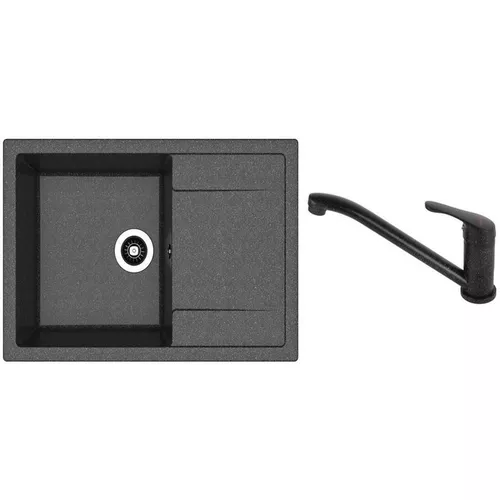 cumpără Chiuvetă bucătărie cu bateria Dr.Gans Techno 760 + SanDonna F 1066 negru în Chișinău 