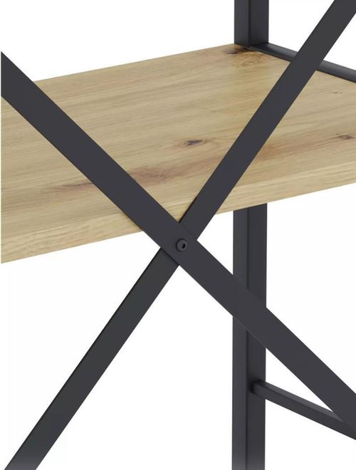 купить Офисный стеллаж Nex Home Raft metalic Loft 1100x600x240mm, 4 polite PAL, Anthracite/Oak Artisan в Кишинёве 