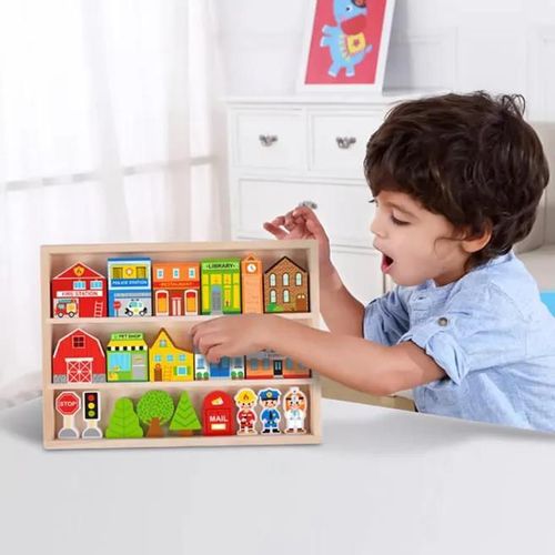 купить Игрушка Tooky Toy TK144 Setul din lemn City, 57382 в Кишинёве 