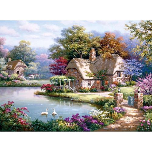 купить Головоломка Anatolian A4529 Puzzle 1500 elemente Cabana linga lac cu lebede в Кишинёве 