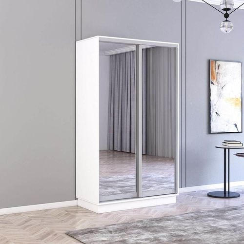 купить Шкаф Mobildor-Lux Fox uși glisante din oglinzi (120x60x240H cm) Alb в Кишинёве 