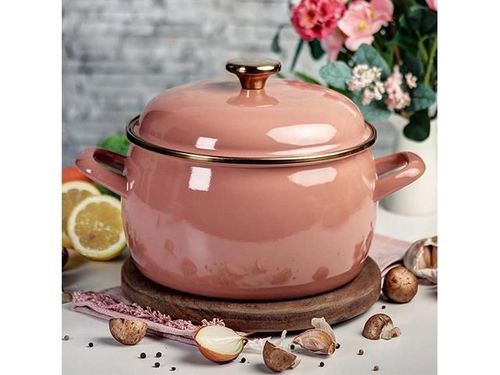 cumpără Cratiță Metalac 57055 Cratita emailata Mocha Mousse 18cm, 3.1L, capac din metal în Chișinău 