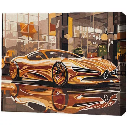 купить Картина по номерам BrushMe RMG0035FC 30x40 см (без коробки) Золотой суперкар в Кишинёве 