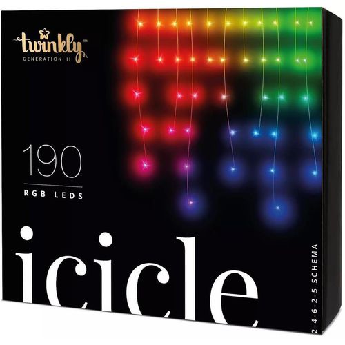купить Гирлянда Twinkly TWI190STP-TEU Icicle RGB 190, Gen II, 5м в Кишинёве 