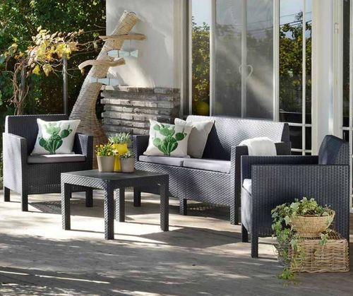 купить Набор садовой мебели Keter Rosalie Set With Orlando Table Graphite/Gray (249587) в Кишинёве 