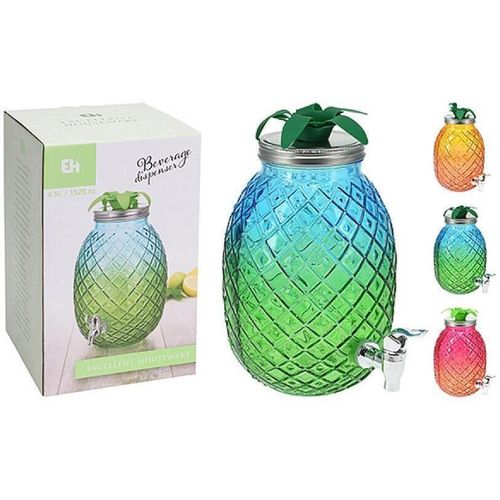 cumpără Veselă pentru băuturi Excellent Houseware 55121 Borcan din sticla cu robinet Ananas 4.5l, D17x26cm în Chișinău 