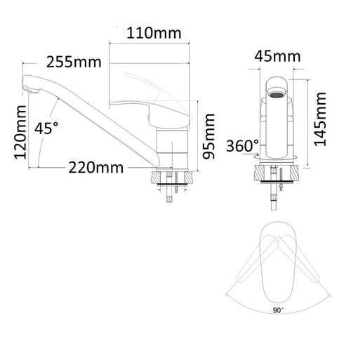 Baterie de bucătărie monocomandă RJ SOFT, crom 40mm RBZZ001-6 