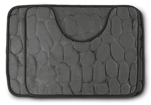купить Коврик для ванной Tadar Set Dark Grey 2pcs 60x40cm/50x40cm в Кишинёве 