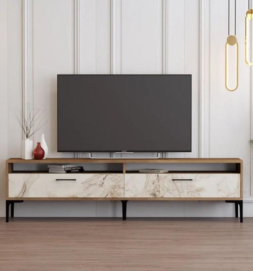 купить Тумба напольная для TV Trendy Istanbul 2, Marmura alba de nuc в Кишинёве 