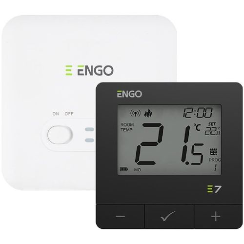 cumpără Termostat de cameră ENGO Controls E7-RFB, fără fir, programabil, black în Chișinău 