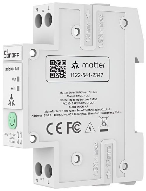 cumpără Întrerupător electric Sonoff Matter Over Wi-Fi Smart DIN Rail Switch BASIC-1GSP în Chișinău 