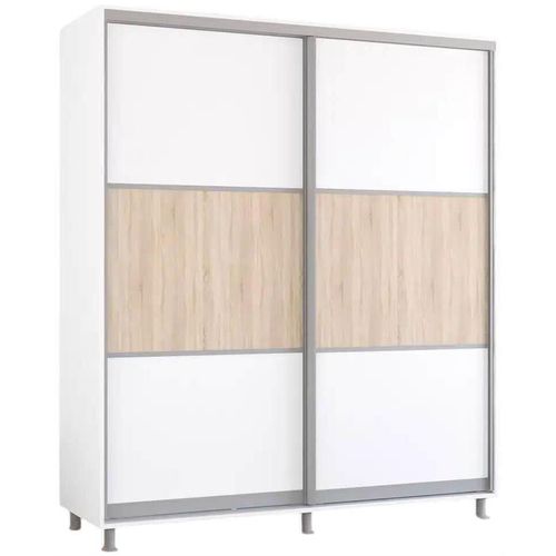 cumpără Dulap Mobildor-Lux Aron-S uși glisante din PAL orizontal (200x60x230H cm) Alb Brilliant în Chișinău 