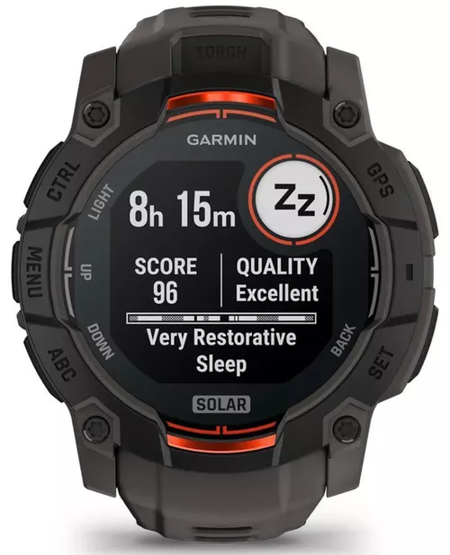 купить Смарт часы Garmin Instinct 3, 50 mm, Solar, Black with Charcoal Band (010-02935-00) в Кишинёве 