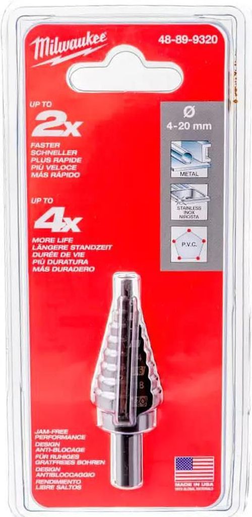 купить Сверло Milwaukee 48899320 сверло ступенчатое Ø4.0-20.0мм (P.1) в Кишинёве 