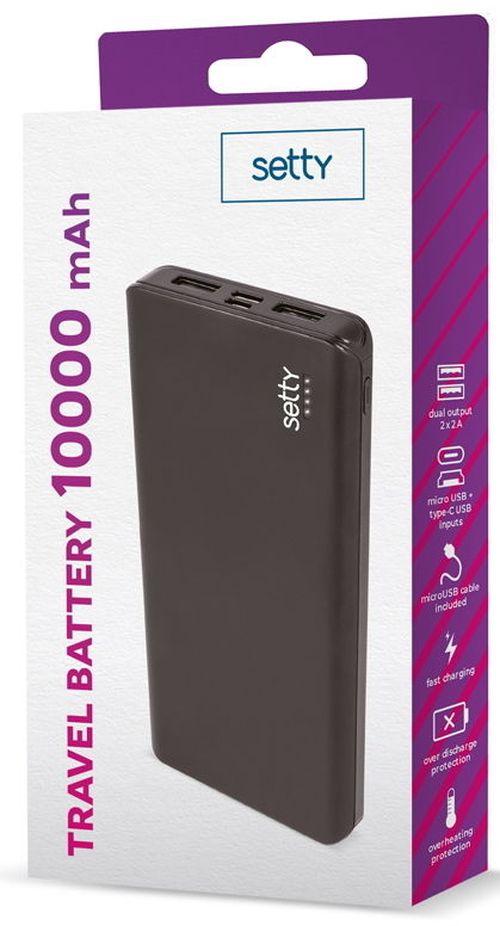 купить Аккумулятор внешний USB (Powerbank) Setty GSM102687, 10000 mAh в Кишинёве 