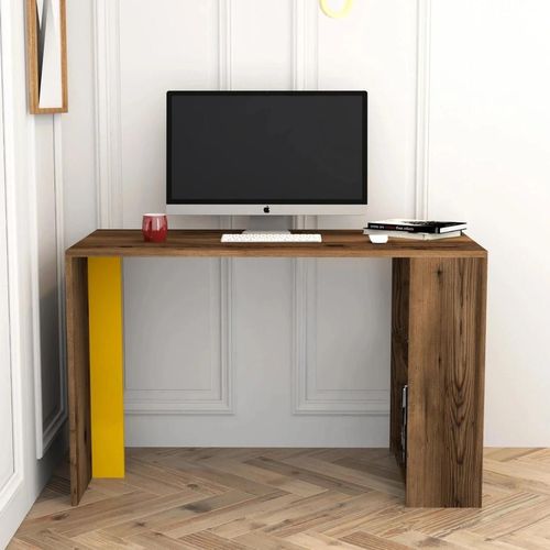 cumpără Masă de birou Trendy Lima, Nuc, Galben 120x75x60cm în Chișinău 