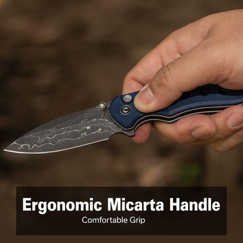 купить Нож походный Civivi C23085B-DS1 Triptych, mâner Canvas Micarta albastru, Button Lock в Кишинёве 